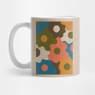 Retro Groovy Egg Flowers - Deep Autumn Seasonal Color Palette Mug